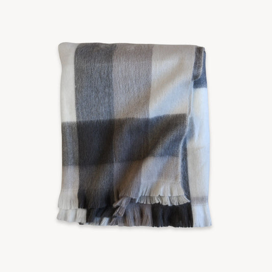 POKOLOKO Large Check Alpaca Blanket #color_walnut-check