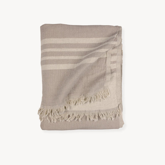 POKOLOKO West Coast Linen Throw #color_sandstone