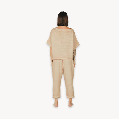 POKOLOKO Crinkle Palazzo Pants #color_crinkle-beige