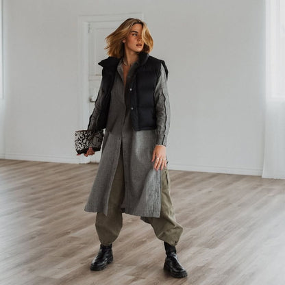 City Collection Buttoned Shirt Dress