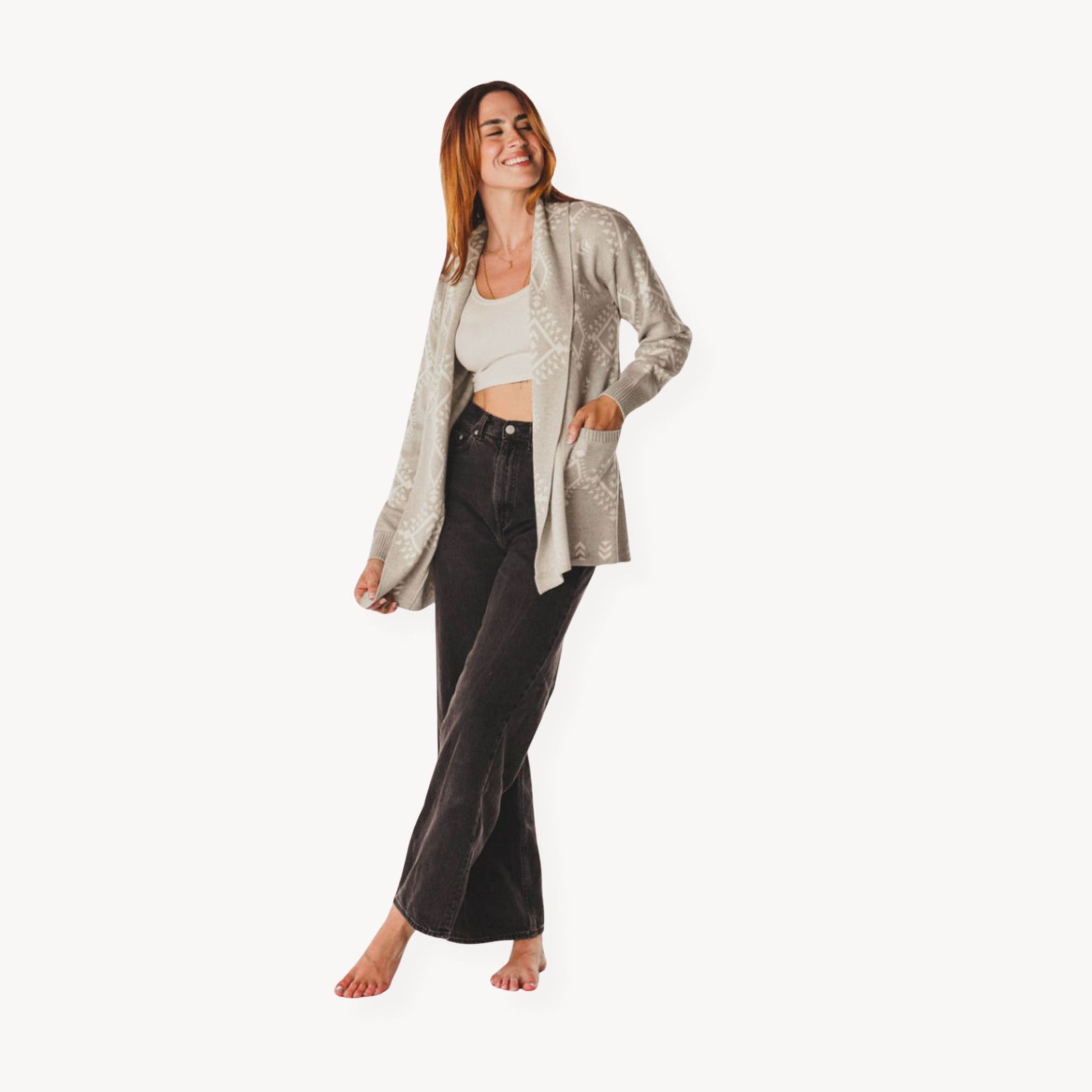 POKOLOKO Sarahkate Sweater #color_grey-white