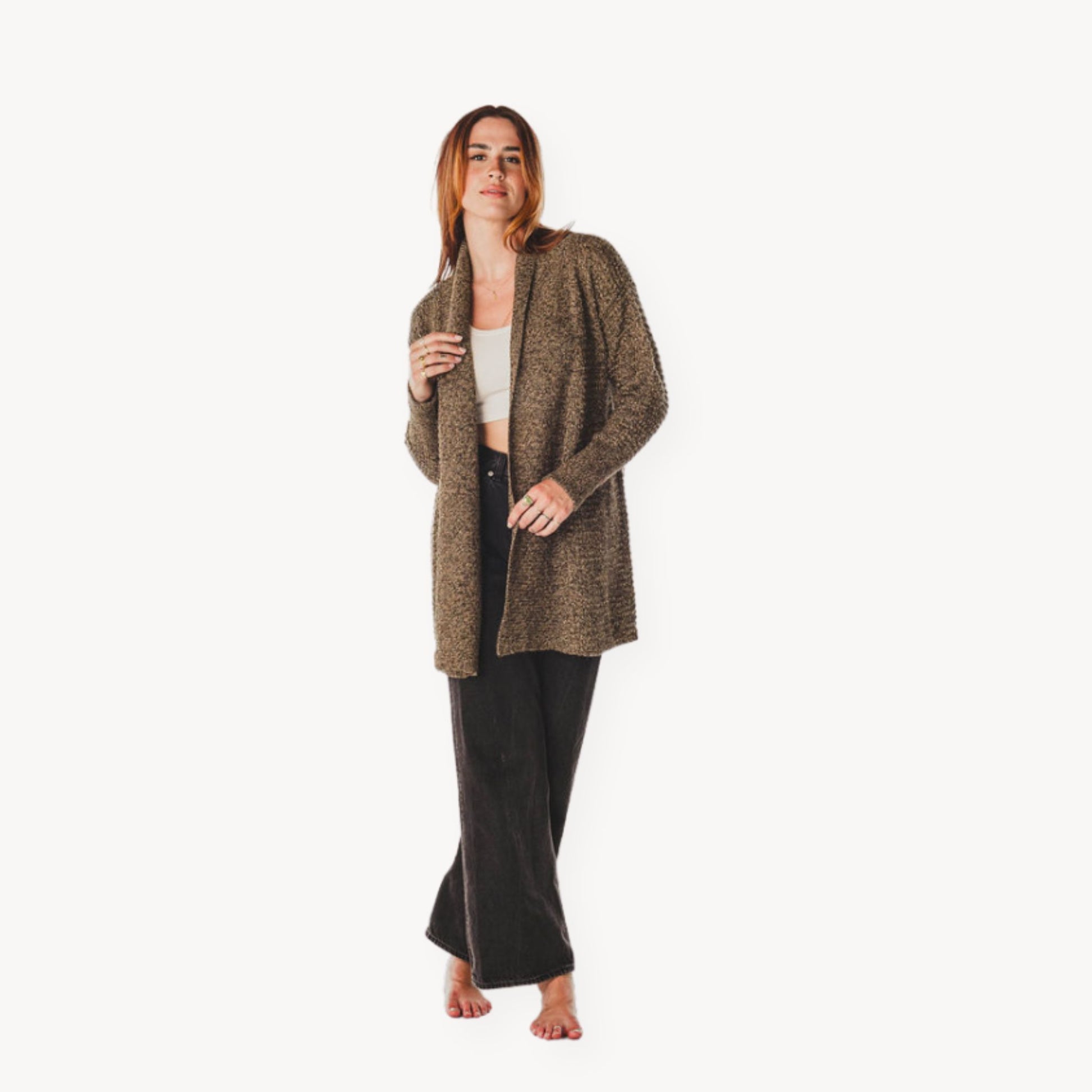 POKOLOKO Pearl Sweater #color_brown-melange