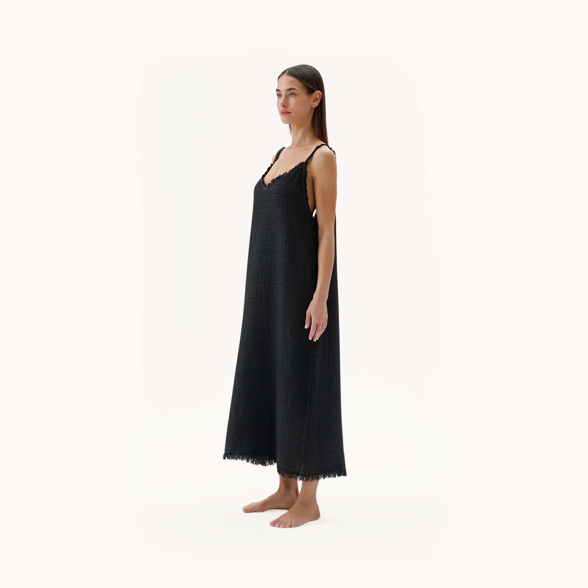 POKOLOKO Crinkle Strappy Dress #color_crinkle-black