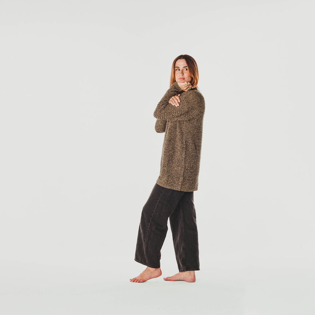 POKOLOKO Pearl Sweater #color_brown-melange