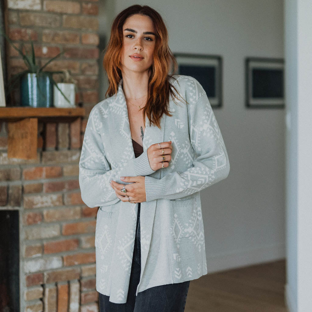 POKOLOKO Sarahkate Sweater #color_grey-white