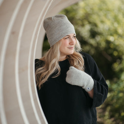 POKOLOKO Alpaca Fleece Lined Hat #color_fleece-lined-clear-grey