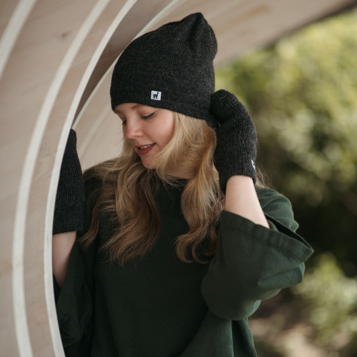 POKOLOKO Alpaca Fleece Lined Hat #color_fleece-lined-charcoal