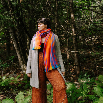 POKOLOKO Alpaca Seamless Multi Stripe Scarf #color_sunset-multi-stripe