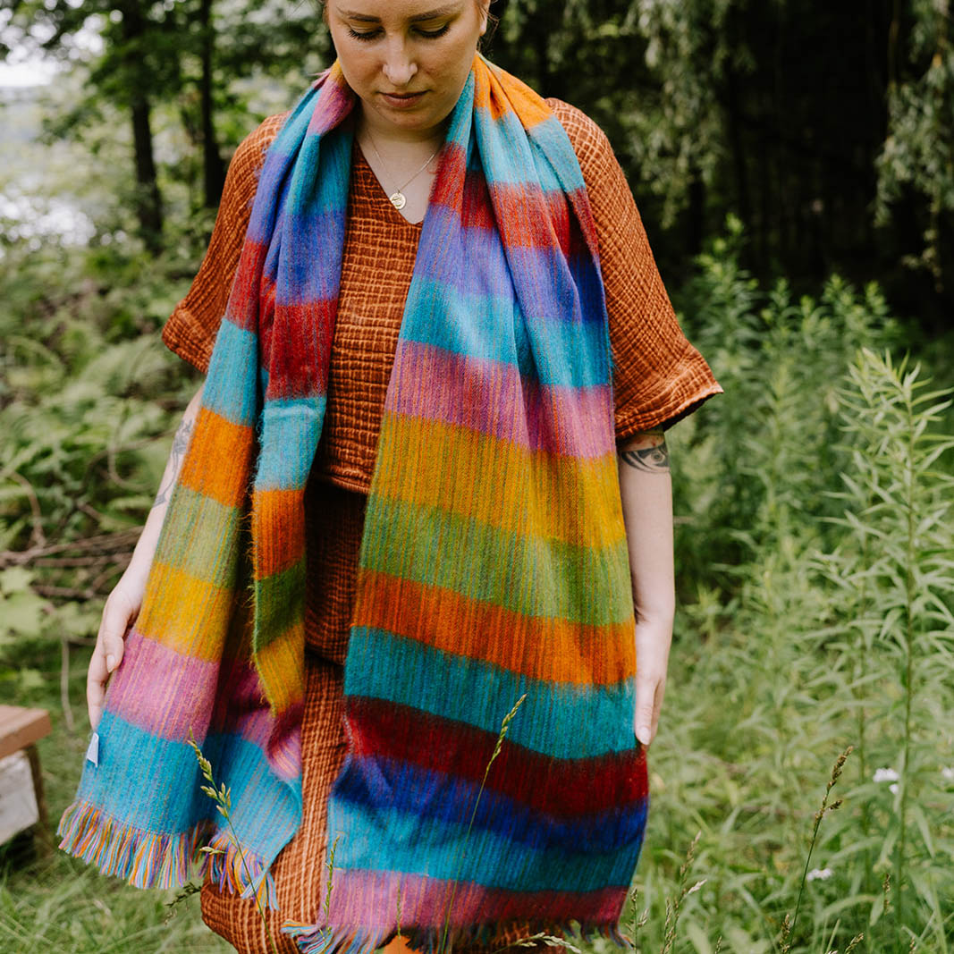 POKOLOKO Alpaca Seamless Multi Mood Scarf #color_harvest-multi-mood