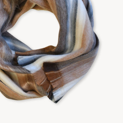 Striped Alpaca Seamless Scarf #color_mushroom