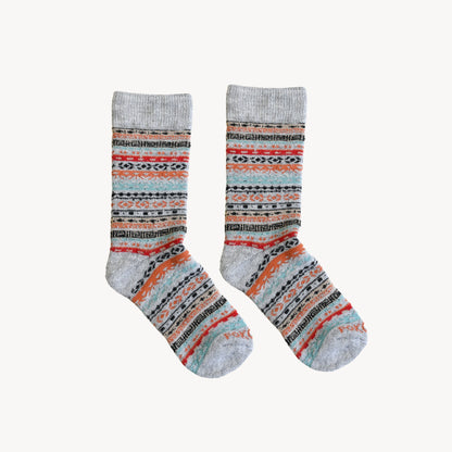 POKOLOKO Crew Alpaca Socks #color_multi-grey