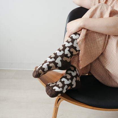 POKOLOKO Herd Alpaca Socks #color_chocolate-herd
