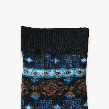 POKOLOKO Thick Print Alpaca Socks #color_aqua-spiral