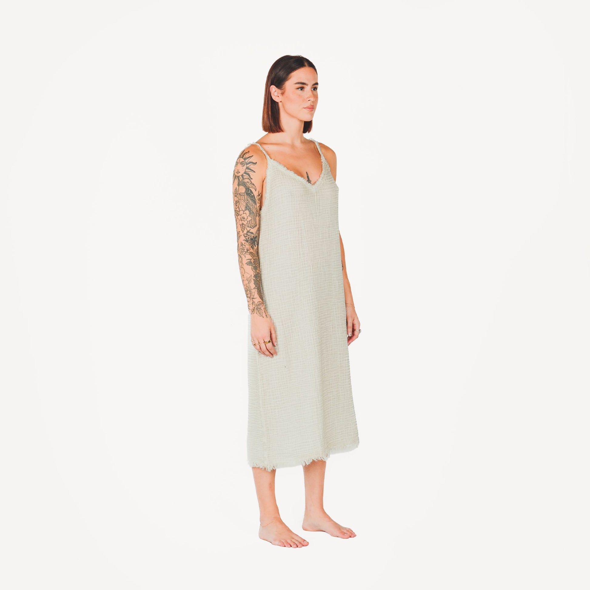 POKOLOKO Crinkle Strappy Dress #color_crinkle-grey