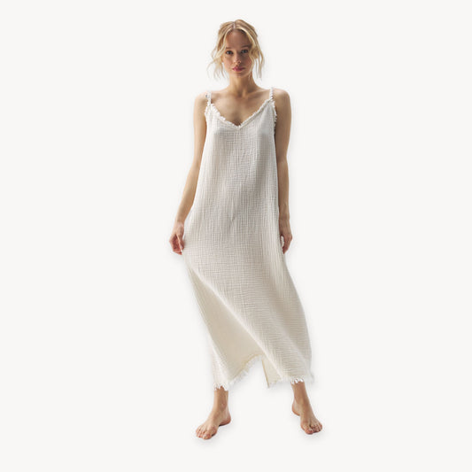 POKOLOKO Crinkle Strappy Dress #color_crinkle-cream