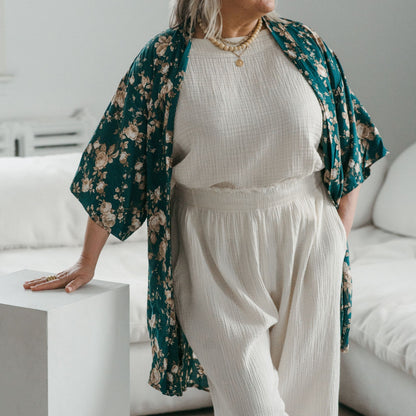 POKOLOKO Ubud Cover-Up #color_floral-teal