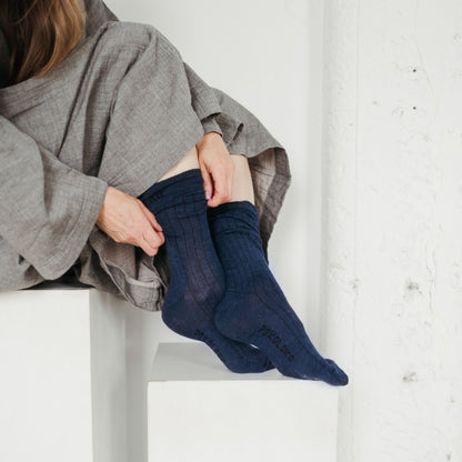 POKOLOKO Everyday Alpaca Socks #color_night-blue