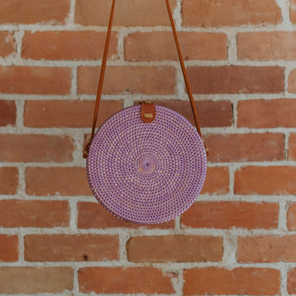 POKOLOKO Circle Bali Bag #color_purple-rattan