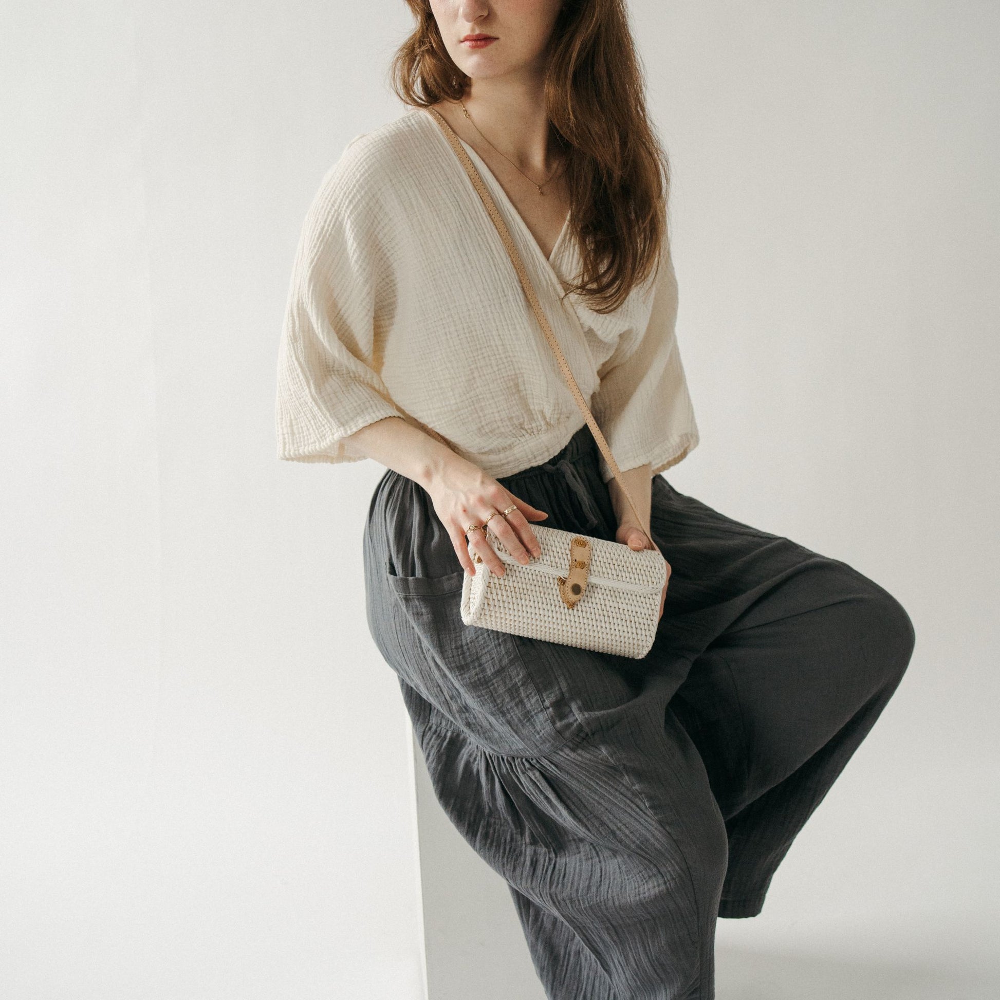 POKOLOKO Rectangle Bali Bag #color_bali-bag-white-cream