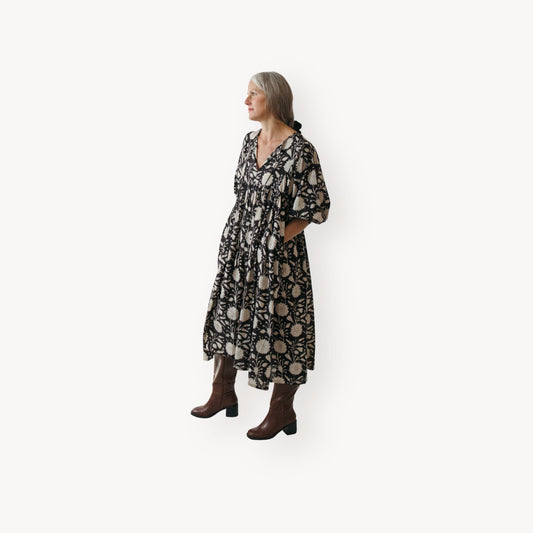 POKOLOKO Mira Midi Dress #color_night-flower