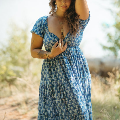 POKOLOKO Tara Maxi Dress #color_sapphire-garden

