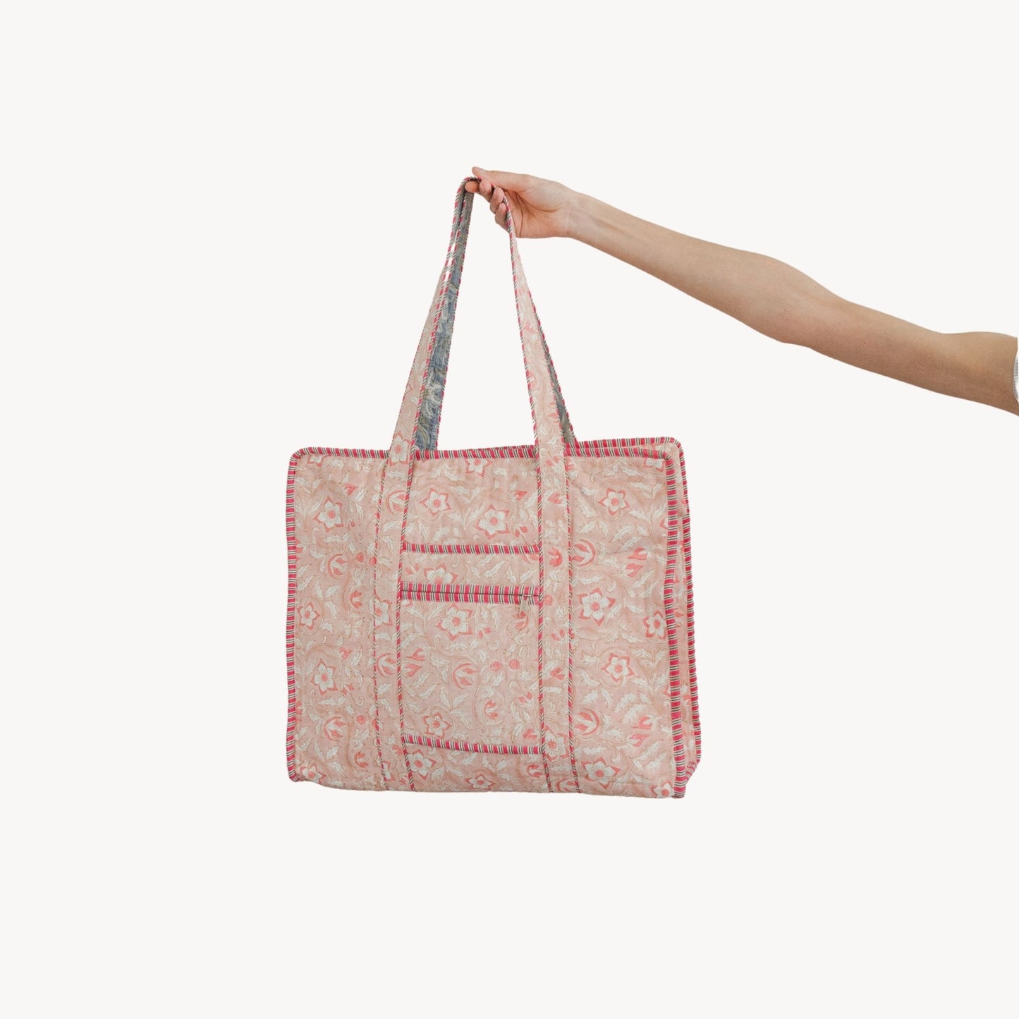 Tea Rose Block Print Tote