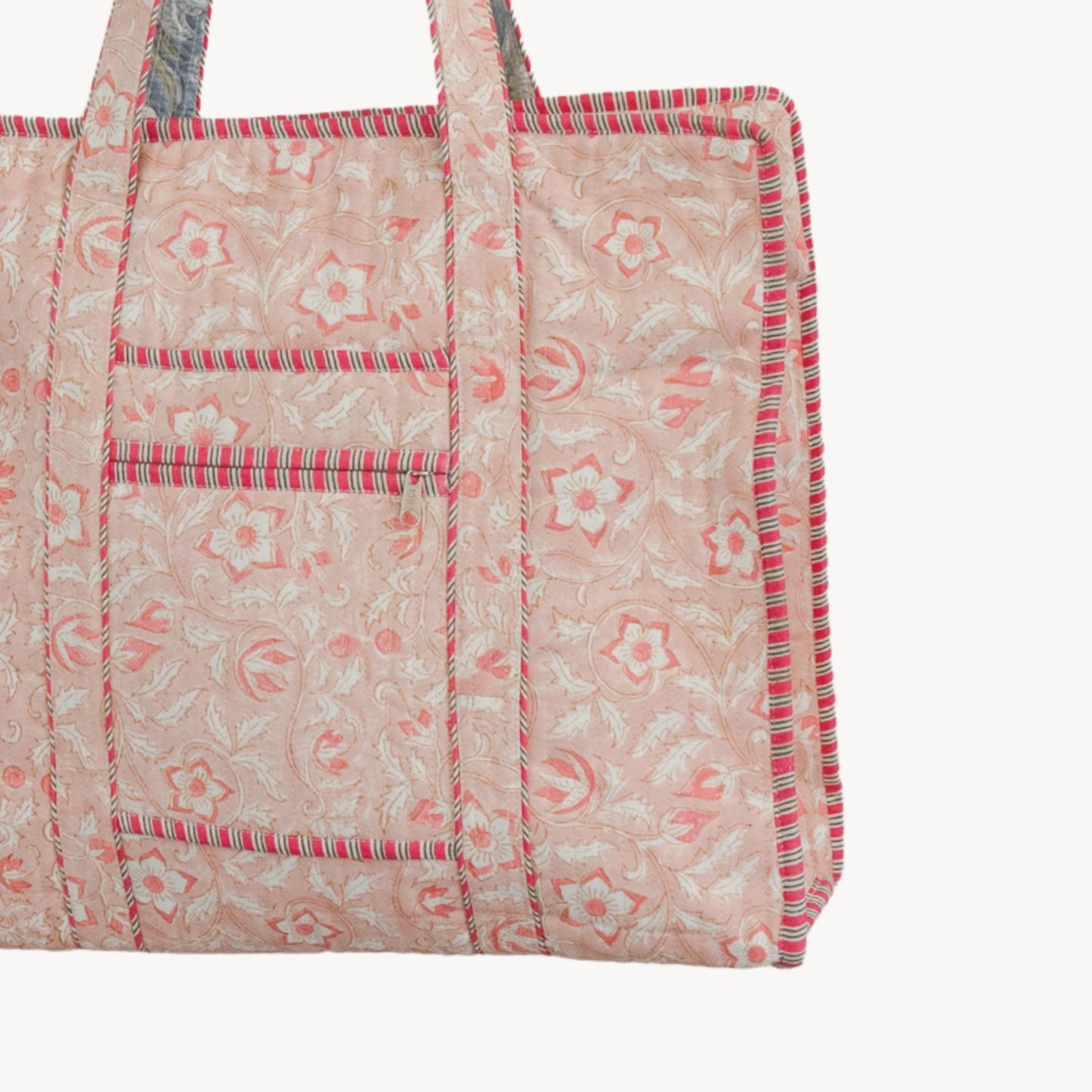 Tea Rose Block Print Tote