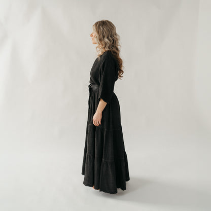 POKOLOKO Crinkle Balloon Sleeve Top #color_crinkle-black