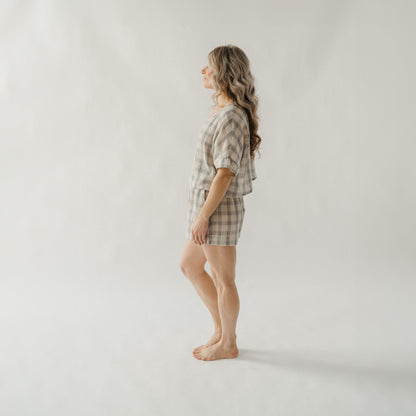 POKOLOKO Plaid Crop Top