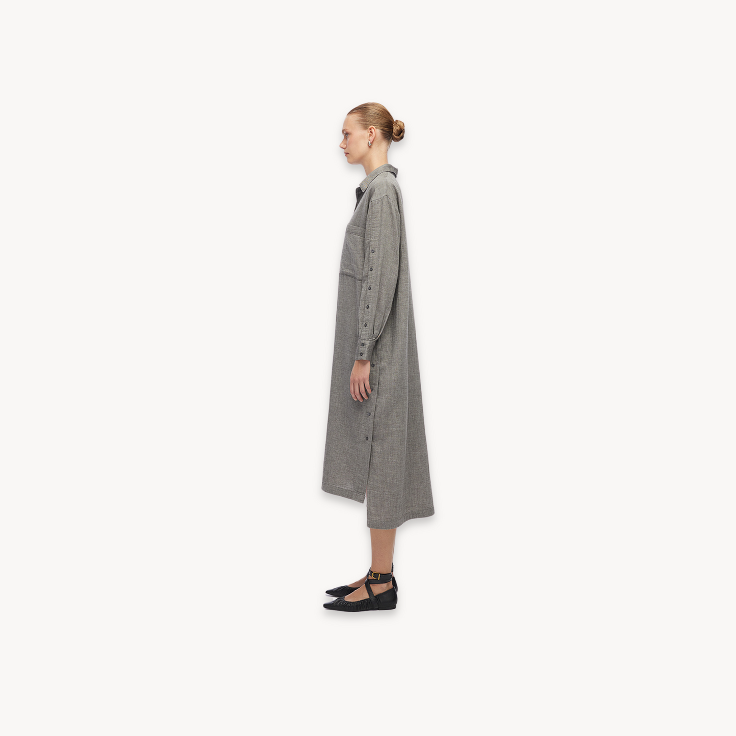 City Collection Buttoned Shirt Dress