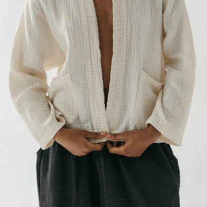 POKOLOKO Crinkle Short Jacket #color_crinkle-cream