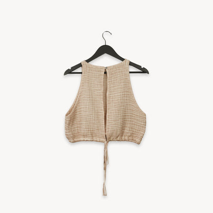 Crinkle Keyhole Tank Top