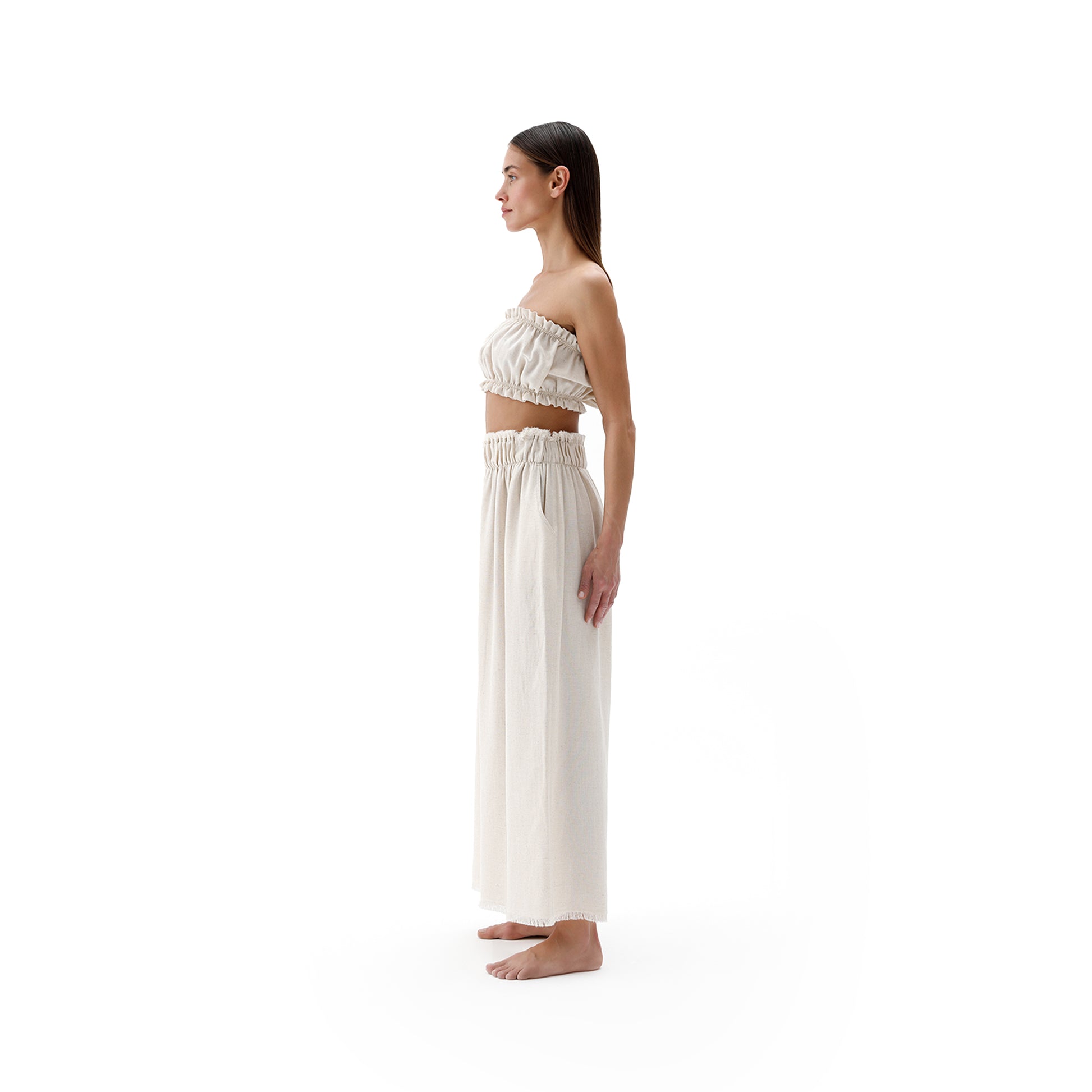 Linen-Cotton Bandeau Top #color_natural