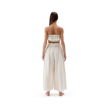 Linen-Cotton Bandeau Top #color_natural