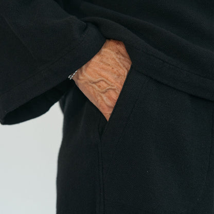 POKOLOKO Loft Cotton Crop Barrel Pants #color_loft-black