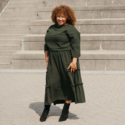 POKOLOKO Loft Cotton Maxi Skirt #color_loft-forest