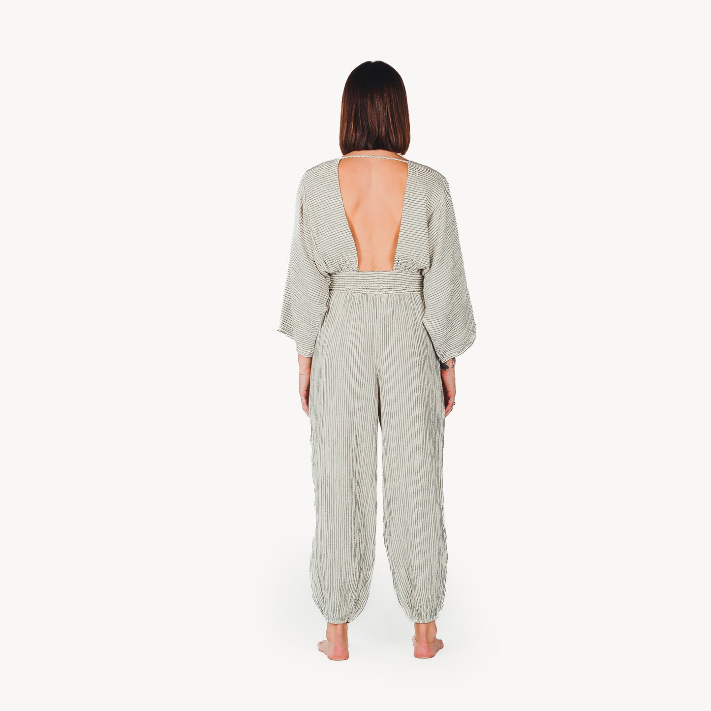 Striped Crinkle Jogger Pants
