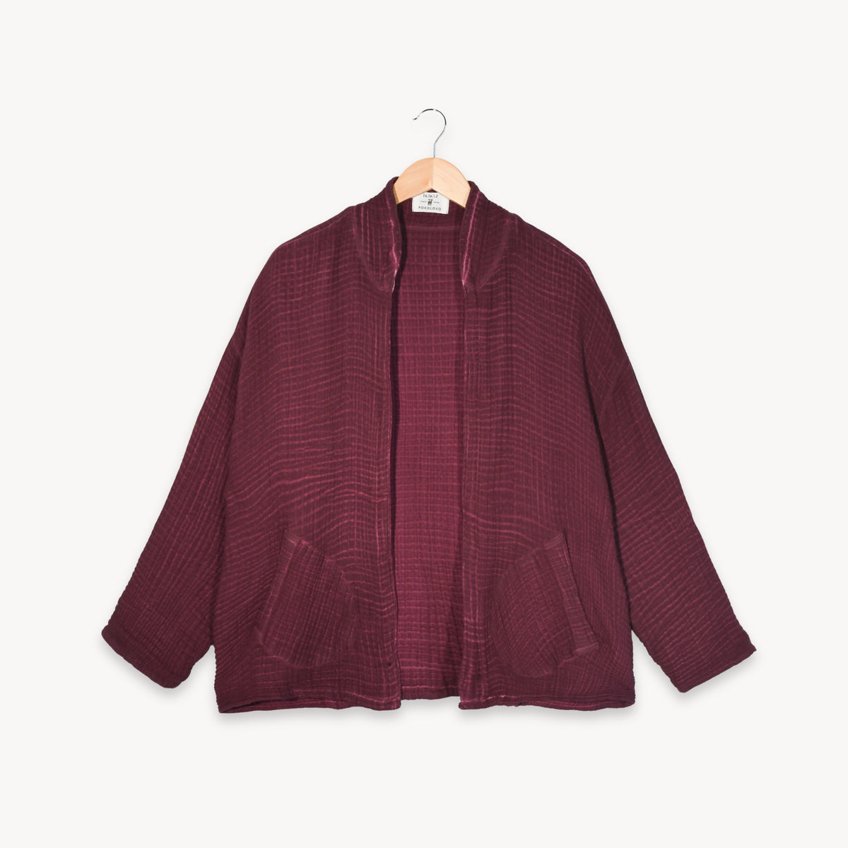 POKOLOKO 4-Layer Crinkle Jacket #color_crinkle-cranberry