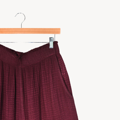 POKOLOKO 4-Layer Crinkle Palazzo Pants #color_crinkle-cranberry