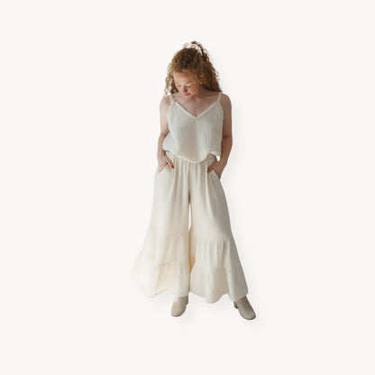 POKOLOKO Crinkle Ruffled Pants #color_crinkle-cream