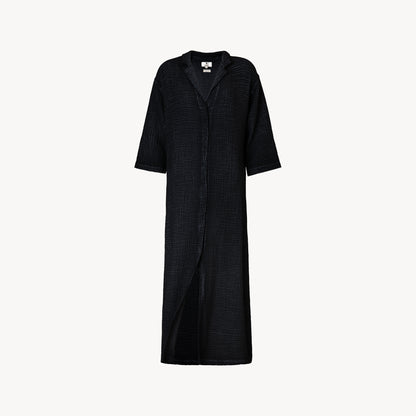 POKOLOKO Crinkle Shirt Dress #color_crinkle-black