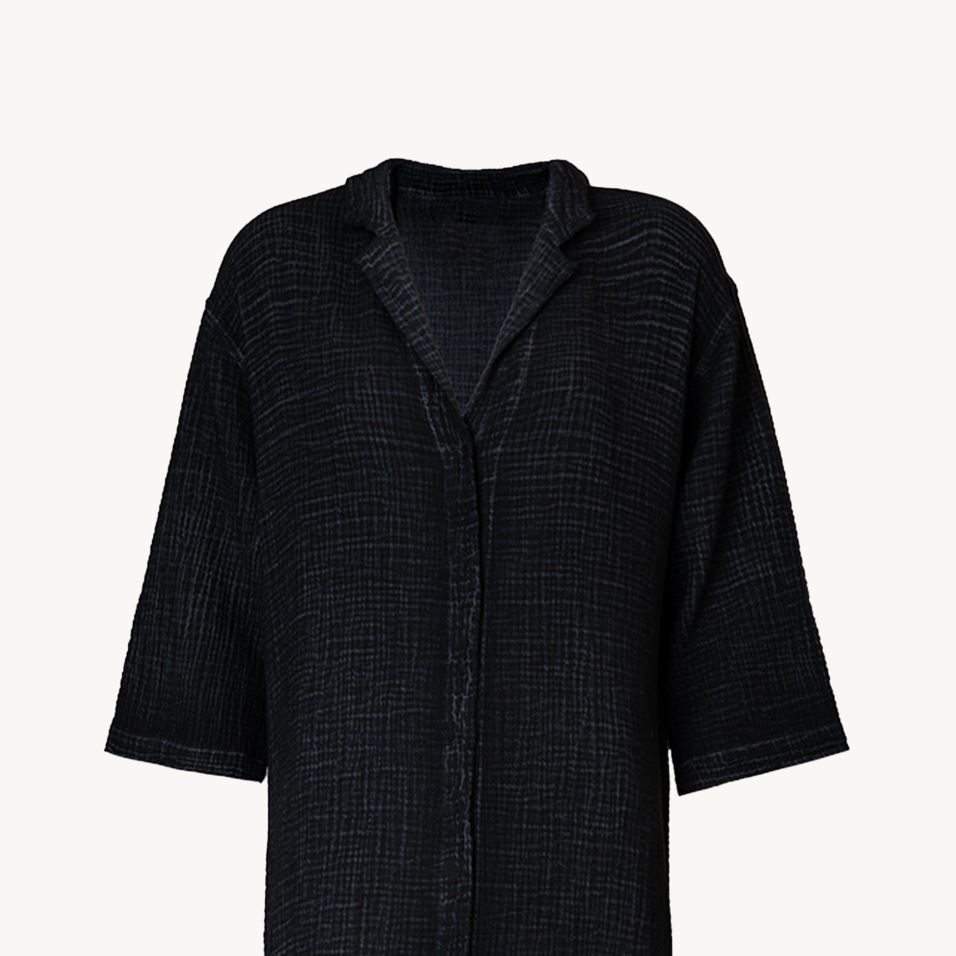POKOLOKO Crinkle Shirt Dress #color_crinkle-black