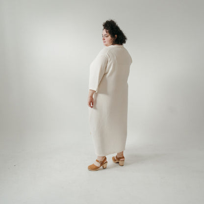 POKOLOKO Crinkle Shirt Dress Plus #color_crinkle-cream