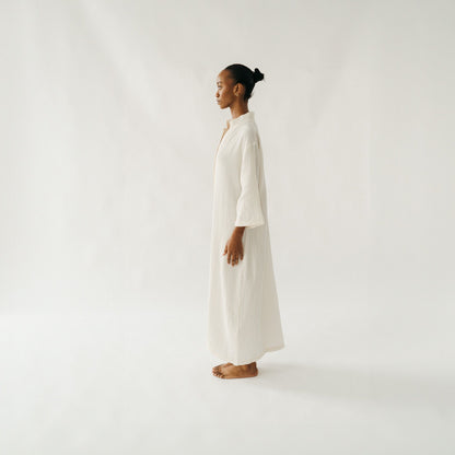POKOLOKO Crinkle Shirt Dress #color_crinkle-cream