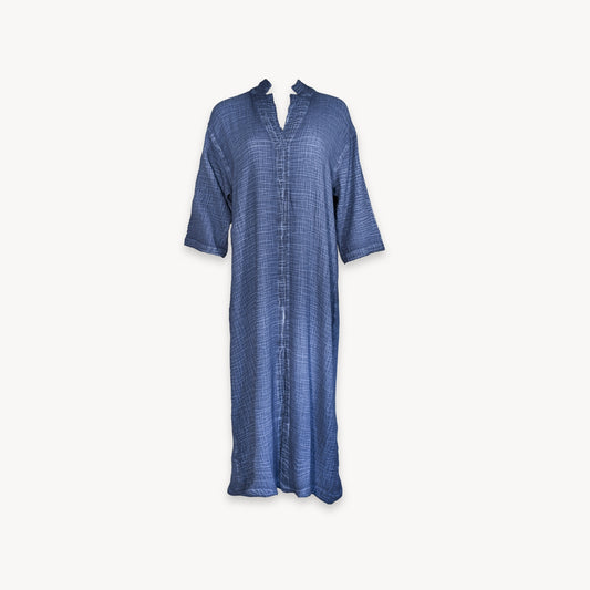 POKOLOKO Crinkle Shirt Dress #color_crinkle-denim