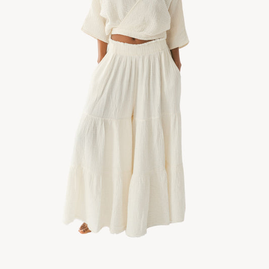 POKOLOKO Crinkle Skirt Pants #color_crinkle-cream