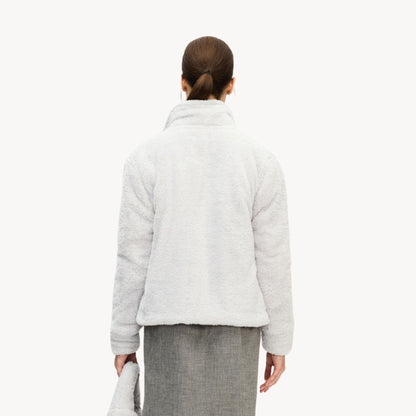 POKOLOKO Recycled Sherpa Short Jacket #color_sherpa-grey