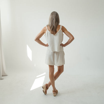 POKOLOKO Crinkle Strappy Top #color_crinkle-cream