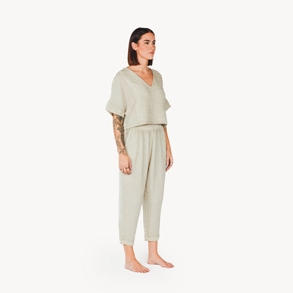 POKOLOKO Crinkle Crop Top #color_crinkle-grey