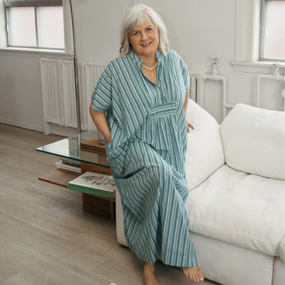 POKOLOKO Sol Kaftan #color_turquoise-stripe